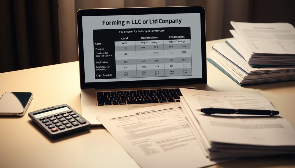 cost of creating LLC or LTD